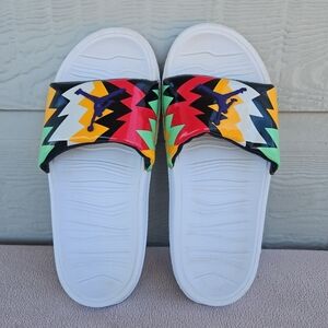 Nike Air Jordan Break Slide 4Y Fresh Prince Sandal CD5472-102 White Multi Color